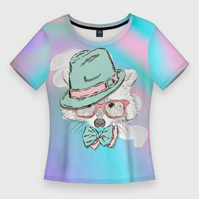 Женская футболка 3D Slim с принтом Енот в шляпе в Курске,  |  | енот