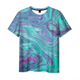 Мужская футболка 3D с принтом Смесь красок в Курске, 100% полиэфир | прямой крой, круглый вырез горловины, длина до линии бедер | абстракция | краска | масло | творчество | цвет