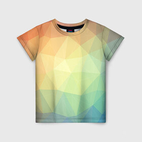 Детская футболка 3D с принтом Polygonal в Курске, 100% гипоаллергенный полиэфир | прямой крой, круглый вырез горловины, длина до линии бедер, чуть спущенное плечо, ткань немного тянется | polygonal | краски | многоугольник | полигональный | радуга | цвет