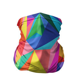 Бандана-труба 3D с принтом Радуга в Курске, 100% полиэстер, ткань с особыми свойствами — Activecool | плотность 150‒180 г/м2; хорошо тянется, но сохраняет форму | polygonal | многоугольник | полигональный | разноцветный