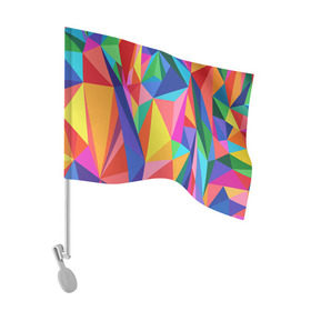 Флаг для автомобиля с принтом Радуга в Курске, 100% полиэстер | Размер: 30*21 см | polygonal | многоугольник | полигональный | разноцветный
