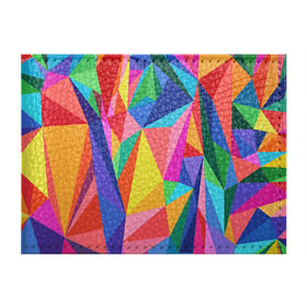 Обложка для студенческого билета с принтом Радуга в Курске, натуральная кожа | Размер: 11*8 см; Печать на всей внешней стороне | Тематика изображения на принте: polygonal | многоугольник | полигональный | разноцветный