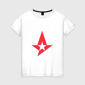 Женская футболка хлопок с принтом Astralis в Курске, 100% хлопок | прямой крой, круглый вырез горловины, длина до линии бедер, слегка спущенное плечо | 