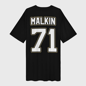 Платье-футболка 3D с принтом Pittsburgh Penguins Malkin в Курске,  |  | malkin | pittsburgh penguins | малкин
