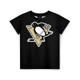 Детская футболка 3D с принтом Pittsburgh Penguins Malkin в Курске, 100% гипоаллергенный полиэфир | прямой крой, круглый вырез горловины, длина до линии бедер, чуть спущенное плечо, ткань немного тянется | malkin | pittsburgh penguins | малкин