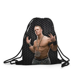 Рюкзак-мешок 3D с принтом John Cena в Курске, 100% полиэстер | плотность ткани — 200 г/м2, размер — 35 х 45 см; лямки — толстые шнурки, застежка на шнуровке, без карманов и подкладки | john cena | wwe чемпион | джон сина