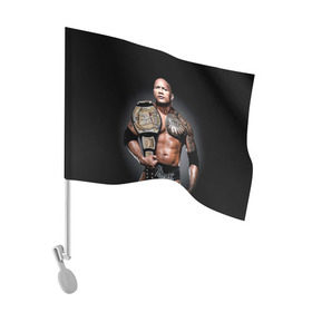 Флаг для автомобиля с принтом Dwayne Johnson в Курске, 100% полиэстер | Размер: 30*21 см | raw | wwe | актер | дуэйн джонсон | скала
