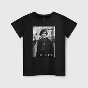 Детская футболка хлопок с принтом SHERLOCK 2 в Курске, 100% хлопок | круглый вырез горловины, полуприлегающий силуэт, длина до линии бедер | sherlock | шерлок | шерлок холмс