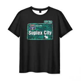 Мужская футболка 3D с принтом Suplex city в Курске, 100% полиэфир | прямой крой, круглый вырез горловины, длина до линии бедер | Тематика изображения на принте: fear | fury | wwe | рестлер