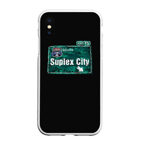 Чехол для iPhone XS Max матовый с принтом Suplex city в Курске, Силикон | Область печати: задняя сторона чехла, без боковых панелей | Тематика изображения на принте: fear | fury | wwe | рестлер