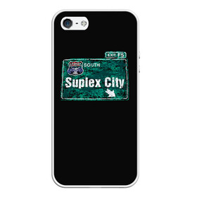 Чехол для iPhone 5/5S матовый с принтом Suplex city в Курске, Силикон | Область печати: задняя сторона чехла, без боковых панелей | fear | fury | wwe | рестлер