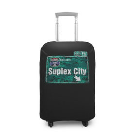 Чехол для чемодана 3D с принтом Suplex city в Курске, 86% полиэфир, 14% спандекс | двустороннее нанесение принта, прорези для ручек и колес | fear | fury | wwe | рестлер