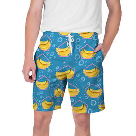 Мужские шорты 3D с принтом Бананы в Курске,  полиэстер 100% | прямой крой, два кармана без застежек по бокам. Мягкая трикотажная резинка на поясе, внутри которой широкие завязки. Длина чуть выше колен | banana | банан | прикол | прикольная картинка