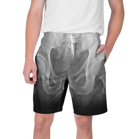 Мужские шорты 3D с принтом Рентген в Курске,  полиэстер 100% | прямой крой, два кармана без застежек по бокам. Мягкая трикотажная резинка на поясе, внутри которой широкие завязки. Длина чуть выше колен | Тематика изображения на принте: bones | кости | рентген | тело