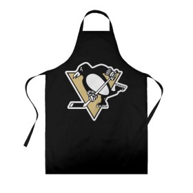 Фартук 3D с принтом Pittsburgh Penguins Crosby в Курске, 100% полиэстер | общий размер — 65 х 85 см, ширина нагрудника — 26 см, горловина — 53 см, длина завязок — 54 см, общий обхват в поясе — 173 см. Принт на завязках и на горловине наносится с двух сторон, на основной части фартука — только с внешней стороны | Тематика изображения на принте: crosby | nhl | pittsburgh penguins