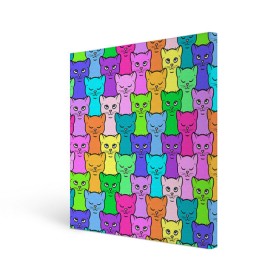 Холст квадратный с принтом Котятушки в Курске, 100% ПВХ |  | кот | котенок | котик | кошечка | кошка | мем | независимая | сильная