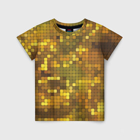 Детская футболка 3D с принтом Gold style в Курске, 100% гипоаллергенный полиэфир | прямой крой, круглый вырез горловины, длина до линии бедер, чуть спущенное плечо, ткань немного тянется | блекс | золото | квадрат | клубы | текстуры