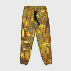 Детские брюки 3D с принтом Gold style в Курске, 100% полиэстер | манжеты по низу, эластичный пояс регулируется шнурком, по бокам два кармана без застежек, внутренняя часть кармана из мелкой сетки | блекс | золото | квадрат | клубы | текстуры