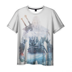 Мужская футболка 3D с принтом Геральт Охота в Курске, 100% полиэфир | прямой крой, круглый вырез горловины, длина до линии бедер | gerald | wild hunt | witcher | ведьмак | геральд | дикая охота