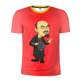 Мужская футболка 3D спортивная с принтом Ленин каррикатура в Курске, 100% полиэстер с улучшенными характеристиками | приталенный силуэт, круглая горловина, широкие плечи, сужается к линии бедра | lenin | ussr | владимир | ильич | ленин | ссср
