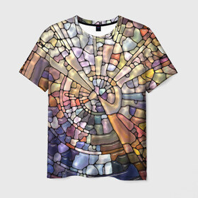 Мужская футболка 3D с принтом Прикольная мозаика в Курске, 100% полиэфир | прямой крой, круглый вырез горловины, длина до линии бедер | арт | дизайн | искусство | композиция | краски | мозаика | пазл | цветные камешки