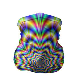Бандана-труба 3D с принтом Красочная иллюзия в Курске, 100% полиэстер, ткань с особыми свойствами — Activecool | плотность 150‒180 г/м2; хорошо тянется, но сохраняет форму | гипноз | движение | красочный фон | обман зрения | оптическая иллюзия | погружение | текстура | фокус