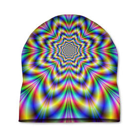 Шапка 3D с принтом Красочная иллюзия в Курске, 100% полиэстер | универсальный размер, печать по всей поверхности изделия | Тематика изображения на принте: гипноз | движение | красочный фон | обман зрения | оптическая иллюзия | погружение | текстура | фокус