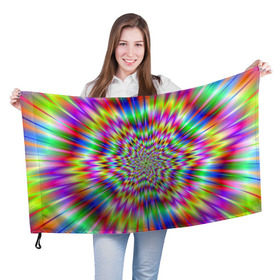 Флаг 3D с принтом Спектральная иллюзия в Курске, 100% полиэстер | плотность ткани — 95 г/м2, размер — 67 х 109 см. Принт наносится с одной стороны | взрыв | гипноз | движение | краски | красочный фон | обман зрения | оптическая иллюзия | погружение | текстура | фокус | цветовой спектр