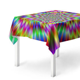 Скатерть 3D с принтом Спектральная иллюзия в Курске, 100% полиэстер (ткань не мнется и не растягивается) | Размер: 150*150 см | взрыв | гипноз | движение | краски | красочный фон | обман зрения | оптическая иллюзия | погружение | текстура | фокус | цветовой спектр