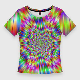 Женская футболка 3D Slim с принтом Спектральная иллюзия в Курске,  |  | взрыв | гипноз | движение | краски | красочный фон | обман зрения | оптическая иллюзия | погружение | текстура | фокус | цветовой спектр