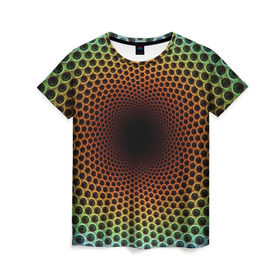 Женская футболка 3D с принтом Погружение в бездну в Курске, 100% полиэфир ( синтетическое хлопкоподобное полотно) | прямой крой, круглый вырез горловины, длина до линии бедер | гипноз | движение | обман зрения | оптическая иллюзия | погружение | текстура | фокус