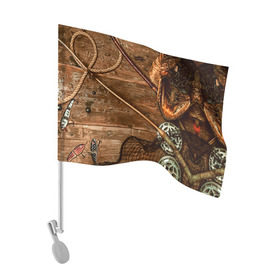 Флаг для автомобиля с принтом Рыбацкий стол в Курске, 100% полиэстер | Размер: 30*21 см | грузило | карась | лодка | окунь | природа | река | рыбак | рыболов | снасти | туризм | щука