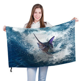 Флаг 3D с принтом Рыбалка 1 в Курске, 100% полиэстер | плотность ткани — 95 г/м2, размер — 67 х 109 см. Принт наносится с одной стороны | грузило | карась | лодка | окунь | природа | река | рыбак | рыболов | снасти | туризм | щука