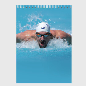 Скетчбук с принтом Michael Phelps в Курске, 100% бумага
 | 48 листов, плотность листов — 100 г/м2, плотность картонной обложки — 250 г/м2. Листы скреплены сверху удобной пружинной спиралью | Тематика изображения на принте: 