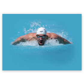 Поздравительная открытка с принтом Michael Phelps в Курске, 100% бумага | плотность бумаги 280 г/м2, матовая, на обратной стороне линовка и место для марки
 | 