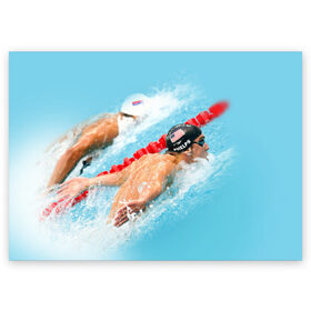Поздравительная открытка с принтом Michael Phelps в Курске, 100% бумага | плотность бумаги 280 г/м2, матовая, на обратной стороне линовка и место для марки
 | фелпс