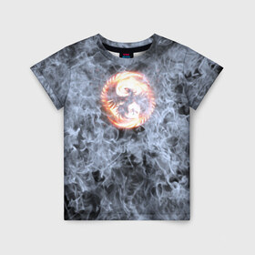 Детская футболка 3D с принтом Феникс в Курске, 100% гипоаллергенный полиэфир | прямой крой, круглый вырез горловины, длина до линии бедер, чуть спущенное плечо, ткань немного тянется | phoenix | огонь | пламя | птица