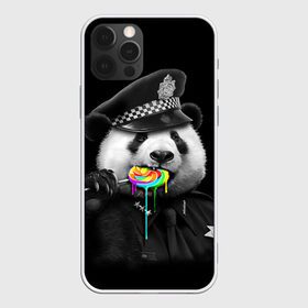 Чехол для iPhone 12 Pro Max с принтом Панда и карамель в Курске, Силикон |  | Тематика изображения на принте: панда | черно белый
