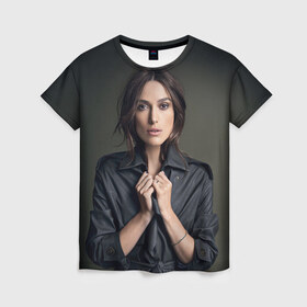 Женская футболка 3D с принтом Кира Найтли в Курске, 100% полиэфир ( синтетическое хлопкоподобное полотно) | прямой крой, круглый вырез горловины, длина до линии бедер | keira knightley | британская актриса | кира найтли | оскар