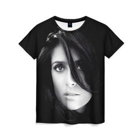 Женская футболка 3D с принтом Сальма Хайек в Курске, 100% полиэфир ( синтетическое хлопкоподобное полотно) | прямой крой, круглый вырез горловины, длина до линии бедер | salma hayek | актриса | мексикано американская | певица | продюсер | режиссёр | сальма хайек