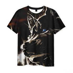 Мужская футболка 3D с принтом Anime Wolf в Курске, 100% полиэфир | прямой крой, круглый вырез горловины, длина до линии бедер | wolf | аниме | волк