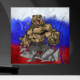 Наклейка на автомобиль с принтом Русский медведь в Курске, ПВХ |  | Тематика изображения на принте: россия медведь