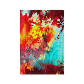 Обложка для паспорта матовая кожа с принтом Абстракция красок в Курске, натуральная матовая кожа | размер 19,3 х 13,7 см; прозрачные пластиковые крепления | Тематика изображения на принте: rainbow | краска | прикольные | радуга | текстуры | штрихи