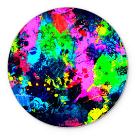 Коврик круглый с принтом Пятна краски в Курске, резина и полиэстер | круглая форма, изображение наносится на всю лицевую часть | гранж | краска | новые | прикольные | текстуры | цветные