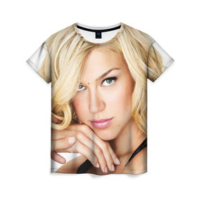 Женская футболка 3D с принтом Эдрианн Палики в Курске, 100% полиэфир ( синтетическое хлопкоподобное полотно) | прямой крой, круглый вырез горловины, длина до линии бедер | adrianne palicki | американская актриса | эдрианн палики