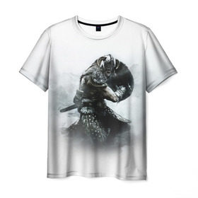 Мужская футболка 3D с принтом Skyrim в Курске, 100% полиэфир | прямой крой, круглый вырез горловины, длина до линии бедер | elder scrolls | skyrim | игра | скайрим