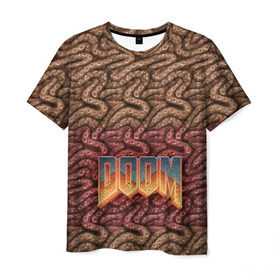 Мужская футболка 3D с принтом Doom (щупальца) в Курске, 100% полиэфир | прямой крой, круглый вырез горловины, длина до линии бедер | извилины | мозги | осьминог