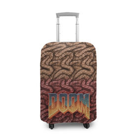 Чехол для чемодана 3D с принтом Doom (щупальца) в Курске, 86% полиэфир, 14% спандекс | двустороннее нанесение принта, прорези для ручек и колес | извилины | мозги | осьминог