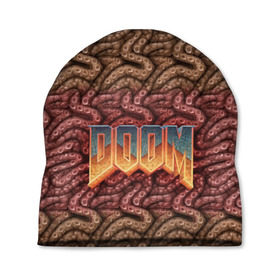 Шапка 3D с принтом Doom (щупальца) в Курске, 100% полиэстер | универсальный размер, печать по всей поверхности изделия | извилины | мозги | осьминог