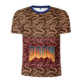 Мужская футболка 3D спортивная с принтом Doom (щупальца) в Курске, 100% полиэстер с улучшенными характеристиками | приталенный силуэт, круглая горловина, широкие плечи, сужается к линии бедра | Тематика изображения на принте: извилины | мозги | осьминог